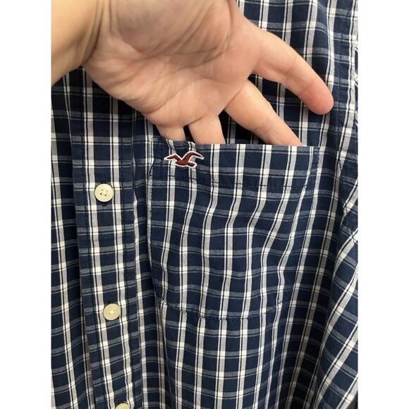 Hollister men’s shirt button down large long sleeve plaid Collared Cotton - Picture 10 of 10